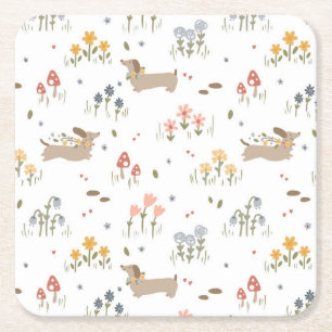 Porta-copo De Papel Quadrado Dachshund Lover Weiner Cão Enchido Cão Cão Selvage