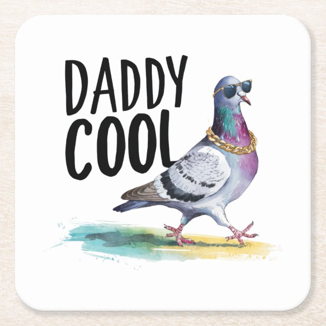Porta-copo De Papel Quadrado Daddy Cool (Frente)