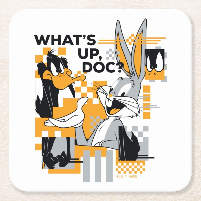 Porta-copo De Papel Quadrado DAFFY DUCK™ & INSETOS BUNNY™ Glitch (Frente)