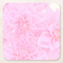 Porta-copo De Papel Quadrado Dahlias Em Rosa Suave