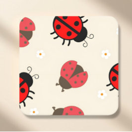Porta-copo De Papel Quadrado Daisy and Ladybug Birthday Party 