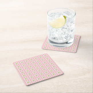 Porta-copo De Papel Quadrado Daisy em Pregueado Rosa