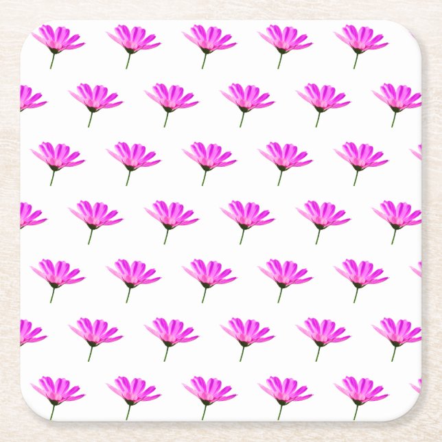 Porta-copo De Papel Quadrado Daisy Rosa (Frente)