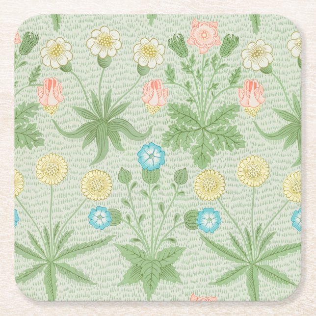 Porta-copo De Papel Quadrado Daisy, William Morris (Frente)