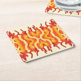 Porta-copo De Papel Quadrado Dançando Sunburst Pop de Abstrato de Arte Colorida