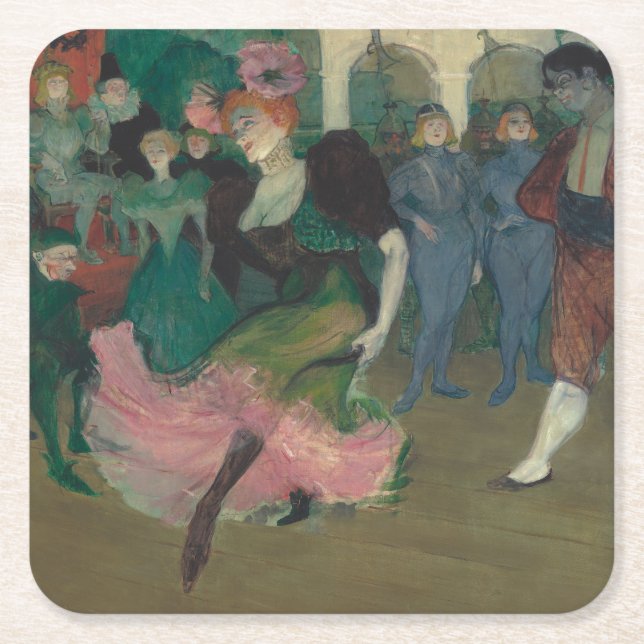 Porta-copo De Papel Quadrado Dançar o Bolero - Pintura de Toulouse-Lautrec (Frente)