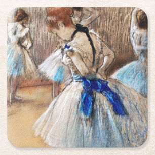 Porta-copo De Papel Quadrado Dançarino de Fita Azul, Edgar Degas