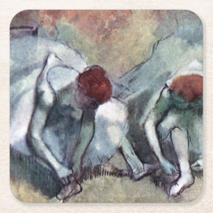 Porta-copo De Papel Quadrado Dançarinos Amarrando Seus Calçados, Edgar Degas
