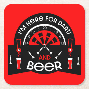 Porta-copo De Papel Quadrado Dardos de Pub Clássicos