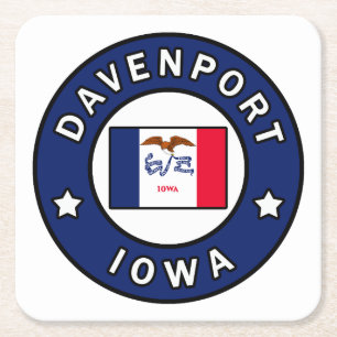 Porta-copo De Papel Quadrado Davenport Iowa