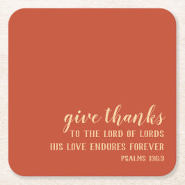 Porta-copo De Papel Quadrado Dê Escrituras Simples aos Obrigados - Ação de Graç