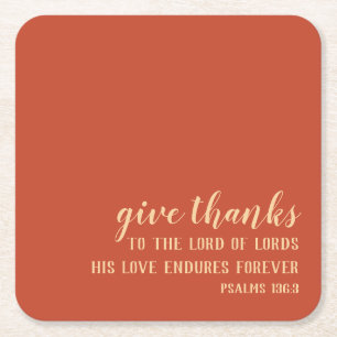 Porta-copo De Papel Quadrado Dê Escrituras Simples aos Obrigados - Ação de Graç