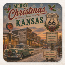 Decoração de Bebida de Férias da Rota 66 do Kansas