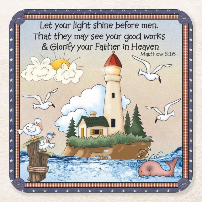 Porta-copo De Papel Quadrado Deixe sua porta copos leve do brilho (Frente)