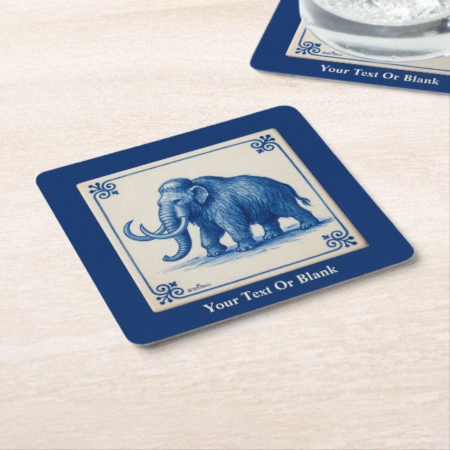 Porta-copo De Papel Quadrado Delft Wooly Mammoth (Inclinado)