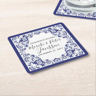 Porta-copo De Papel Quadrado Delfts Blauw Delft Blue Dutch WedJanto