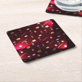 Porta-copo De Papel Quadrado Delícias Comestíveis Luzes de Cranberry