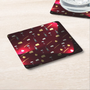 Porta-copo De Papel Quadrado Delícias Comestíveis Luzes de Cranberry