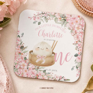 Porta-copo De Papel Quadrado Deliciosos Pequenos Bolinhos de Aniversário de 1 A