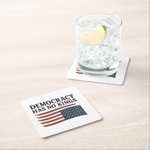 Porta-copo De Papel Quadrado Democracia Não Tem Rei Anti Trump EUA