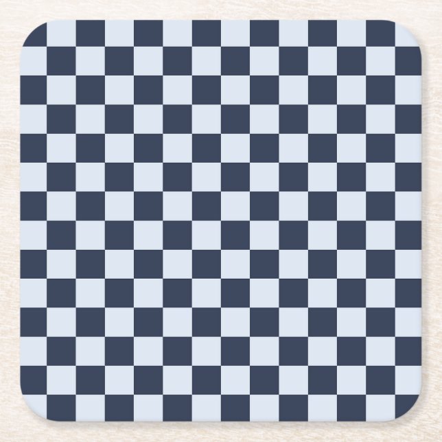 Porta-copo De Papel Quadrado Denim rinse checkerboard pattern (Frente)