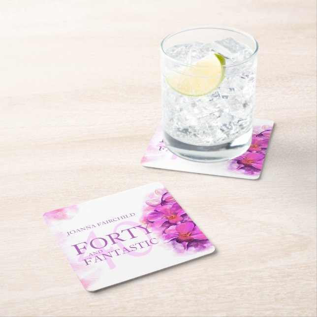 Porta-copo De Papel Quadrado Denominação aniversário de 40 anos (Insitu)