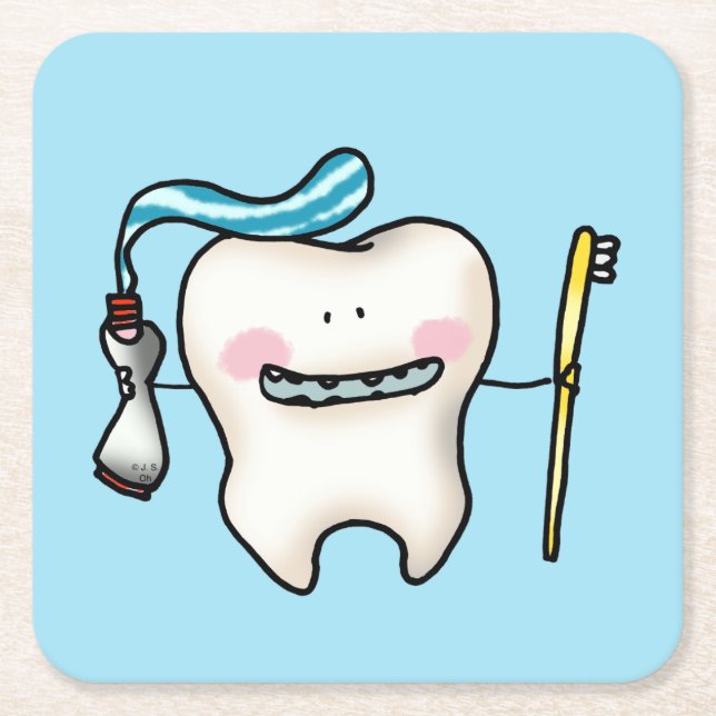 Porta-copo De Papel Quadrado desenho animado (Frente)