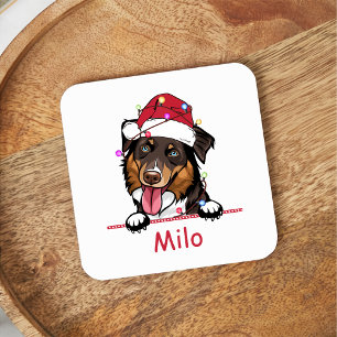 Porta-copo De Papel Quadrado Desenho de Mão Personalizado por Cachorro Bruto