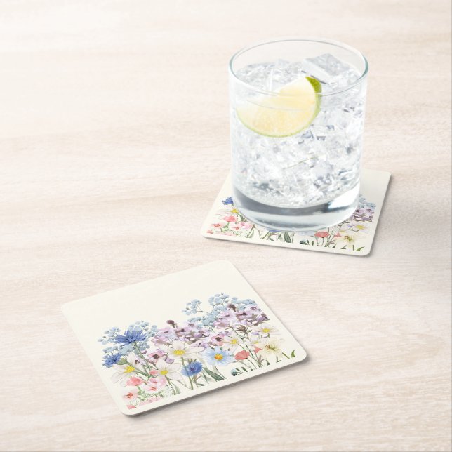 Porta-copo De Papel Quadrado Desi Floral (Insitu)