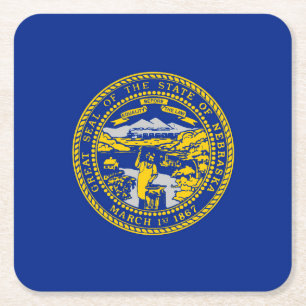 Porta-copo De Papel Quadrado Design da bandeira do estado de Nebraska