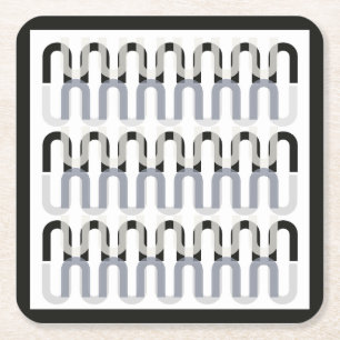 Porta-copo De Papel Quadrado Design de arte monocromática