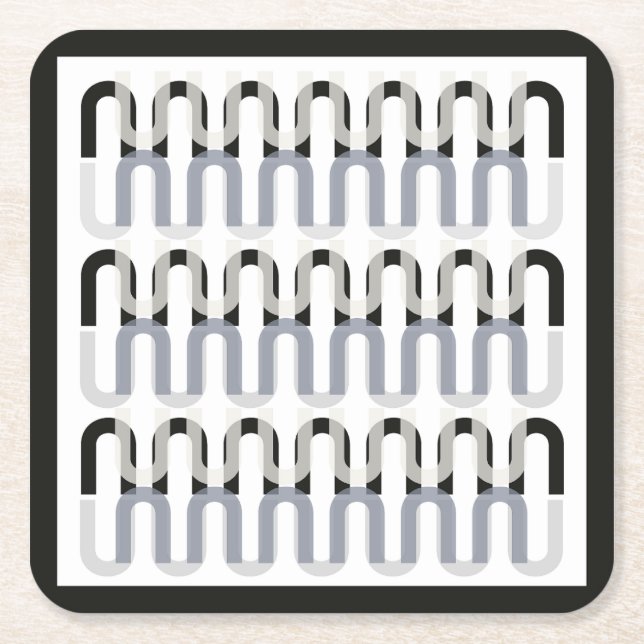 Porta-copo De Papel Quadrado Design de arte monocromática (Frente)