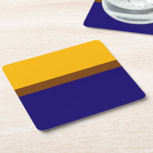 Porta-copo De Papel Quadrado Design de Bloco de Cores Simples Azul Amarelo