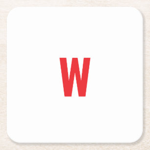 Porta-copo De Papel Quadrado Design de Nome Personalizado com Monograma Inicial