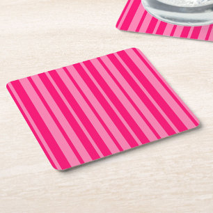 Porta-copo De Papel Quadrado Design de padrão de faixa de Na moda rosa-claro e