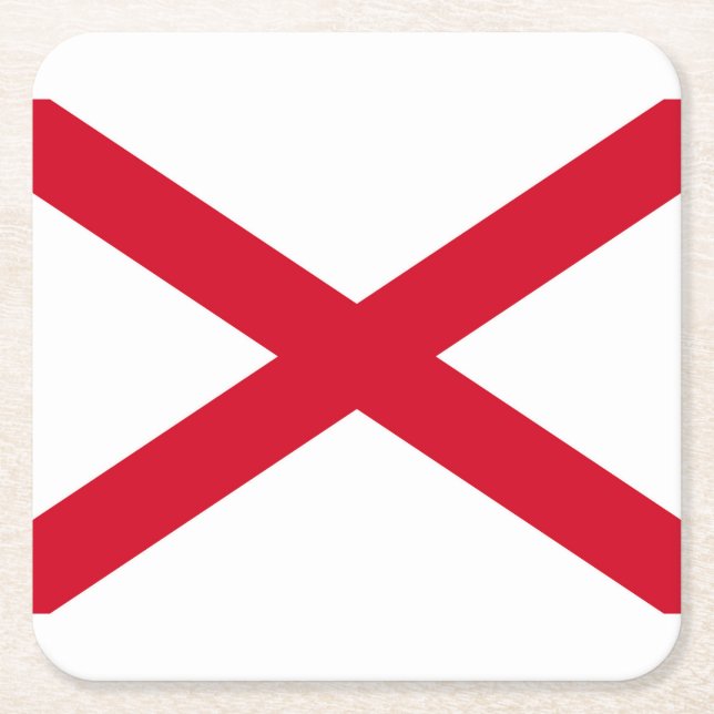 Porta-copo De Papel Quadrado Design de Sinalizador do Estado do Alabama (Frente)