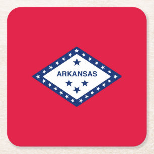 Porta-copo De Papel Quadrado Design de Sinalizador do Estado do Arkansas