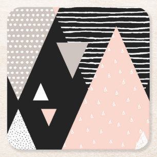 Porta-copo De Papel Quadrado Design do pico de montanha de Scandi