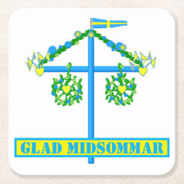 Porta-copo De Papel Quadrado design escandinava,Midsommar Glad Personalizado