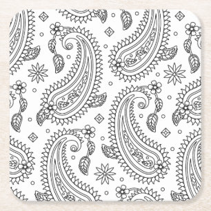 Porta-copo De Papel Quadrado Design inspirado de Paisley