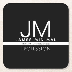 Porta-copo De Papel Quadrado Design Minimalista Profissional Moderno Preto e