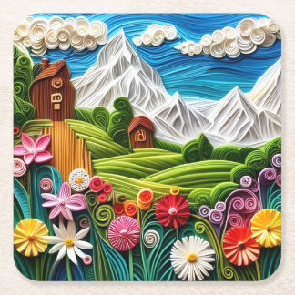 Porta-copo De Papel Quadrado Design natural