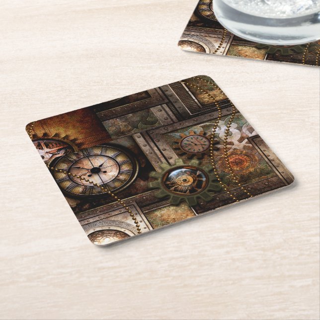 Porta-copo De Papel Quadrado Design steampunk maravilhoso (Inclinado)