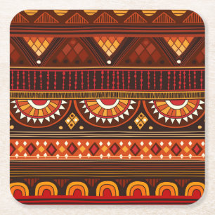 Porta-copo De Papel Quadrado Design tribal sem costura para várias utilizações.