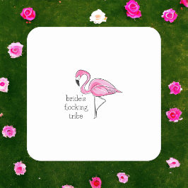 Porta-copo De Papel Quadrado Despedida de Solteira Flamingo Damas de Honra Reba