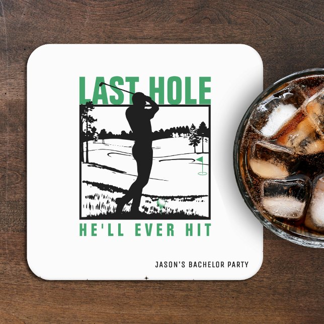 Porta-copo De Papel Quadrado Despedida de Solteiro de Golfe Divertida Último Bu (Criador carregado)