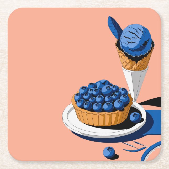 Porta-copo De Papel Quadrado Dessert Decor (Frente)