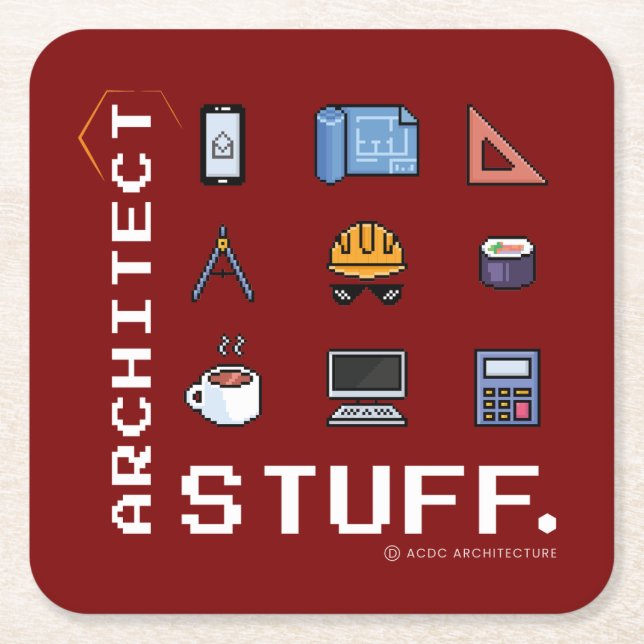 Porta-copo De Papel Quadrado Dessous-de-verre Architect Stuff (Frente)