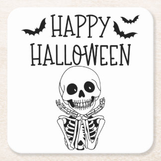 Porta-copo De Papel Quadrado Dessous-de-verre en papier Happy Halloween