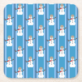 Porta-copo De Papel Quadrado Detetive Blue Snowman, divertido e Rico